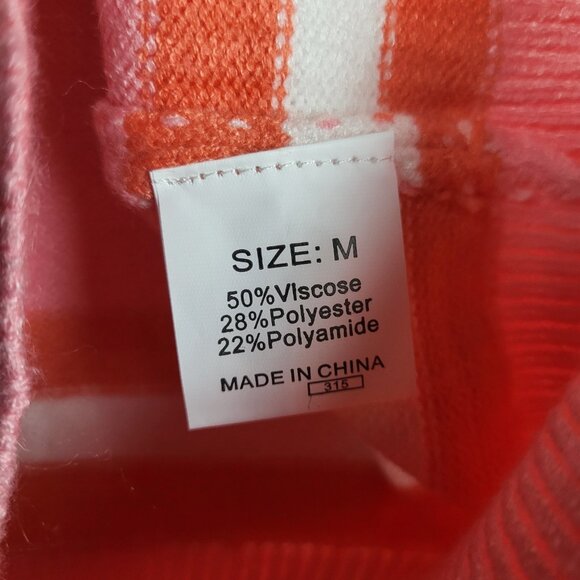 Pink Striped Cardigan Sweater Women's Medium Button Up Soft Career Colorful New - Picture 7 of 8